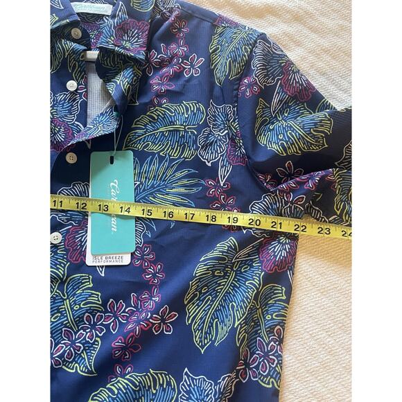 Caribbean Resort Vacation Performance Button Down Isle Breeze Stretch M NWT - Picture 3 of 5